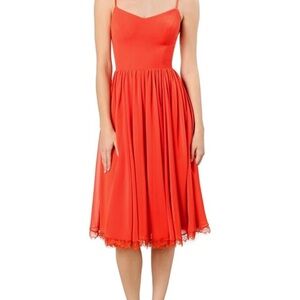 Dress the Population Vibrant Red Midi Dress